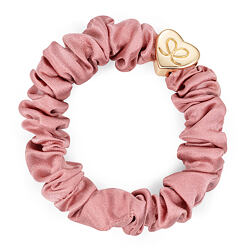 By Eloise London Gold Heart Silk Scrunchie