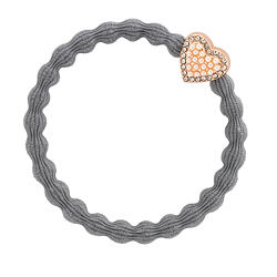 By Eloise London Rose Gold Bling Heart Storm Grey