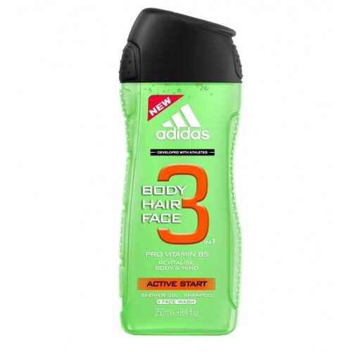 Adidas 3in1 Active Start sprchový gel na tělo i vlasy 400 ml M