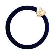 By Eloise London Velvet Gold Heart Raspberry Ripple - Navy Blue